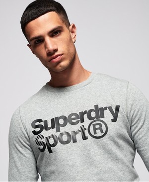 Superdry Core Sport Crew Férfi Pulóver Világos Szürke | LPVFB5863